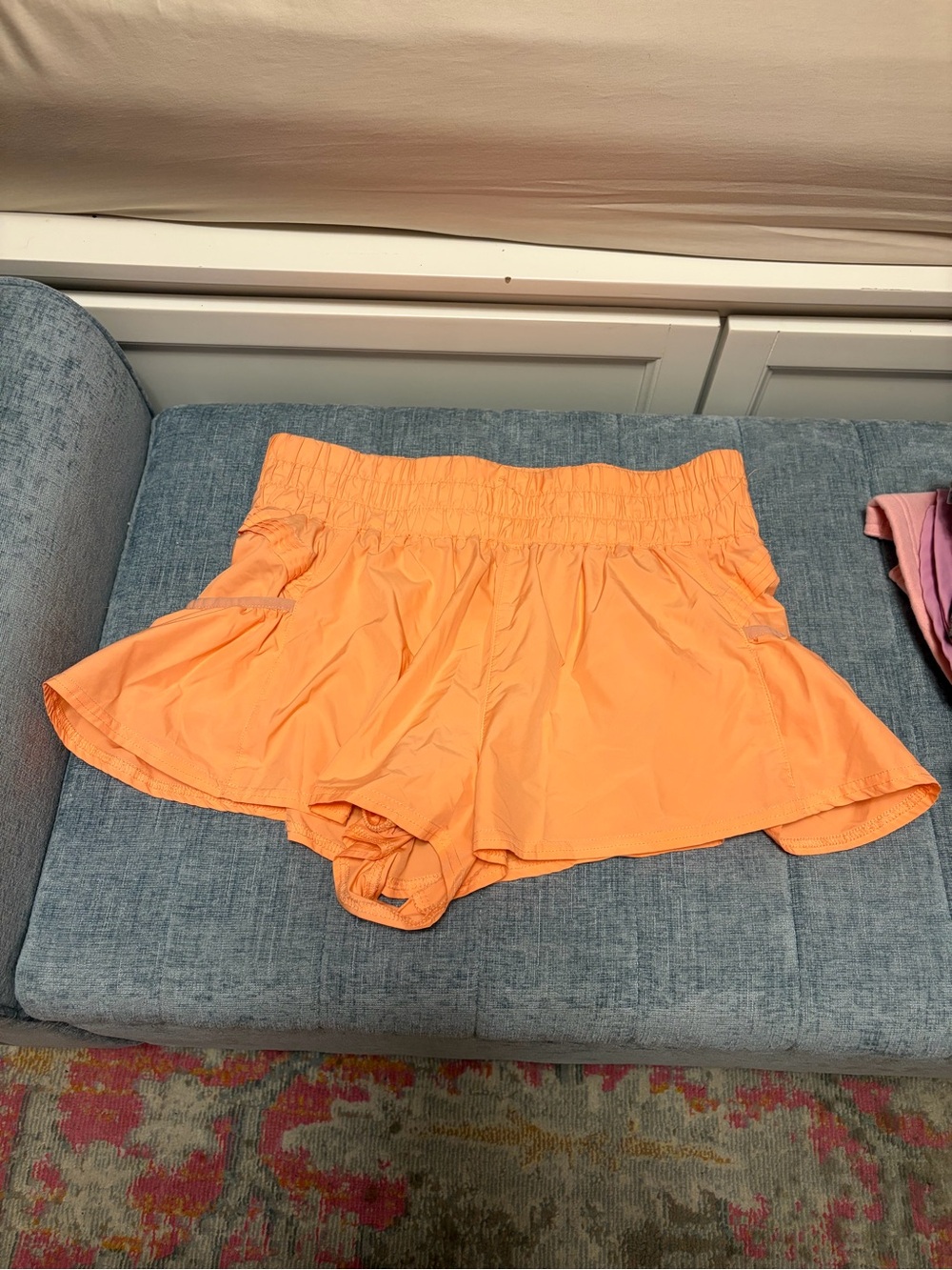 Free People Neon Orange Athletic Shorts